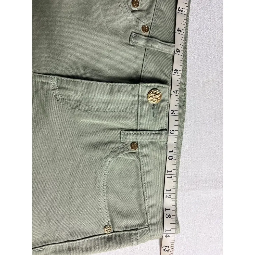 Tory Burch Alexa Cropped Skinny Jeans Light Green Size 25